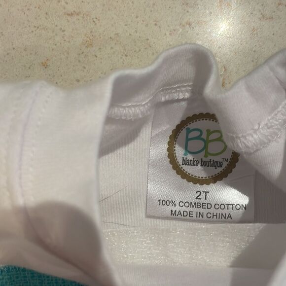 REX monogrammed appliqué T-shirt SZ 2T - Picture 2 of 3